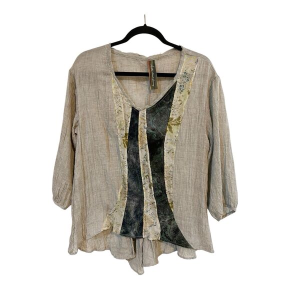 Aratta Silent Journey Crinkle Voile Tunic Top Sz M Back Bustle - Picture 1 of 6
